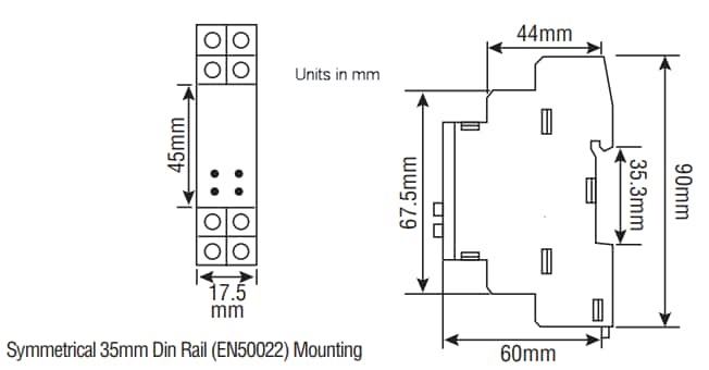Mechanical Drawing - ATC Diversified Electronics DPR Monitoring Relays